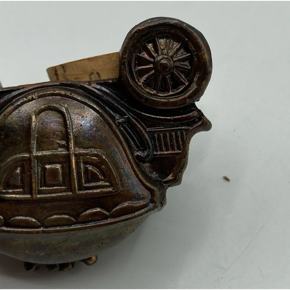 Pair Vintage Japan Metal Die Cast Carriage Stagecoach Wagon Salt Pepper Shakers